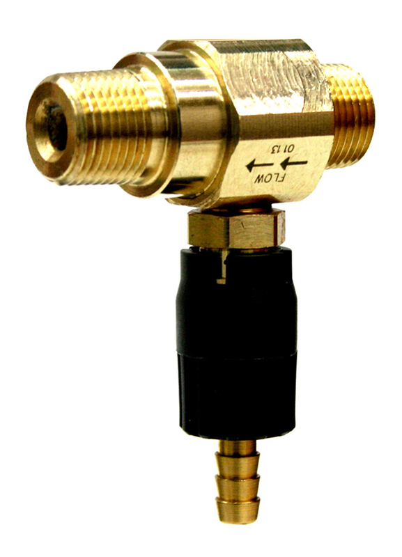 Brass Chemical Injector with Ceramic Ball - Adjustable Chemical Barb
