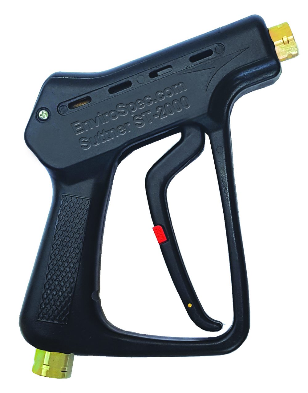 Trigger guns for pressure washers are used to start and stop water flow.